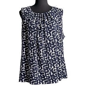 Calvin Klein Woman’s Size 1X Sleeveless Blue/Black Top